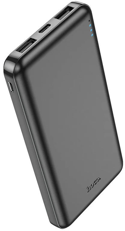 Zewnętrzna bateria HOCO J100, 10000mAh, 10W, 2 x USB-A, Czarna