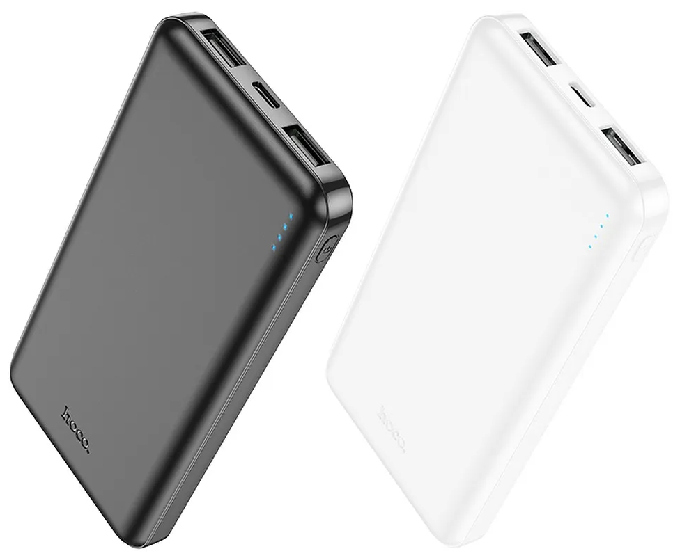 Zewnętrzna bateria HOCO J100, 10000mAh, 10W, 2 x USB-A, Czarna