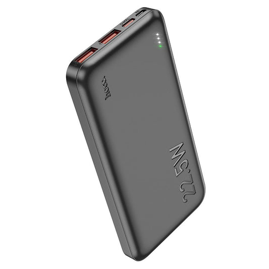 Zewnętrzna bateria HOCO J101, 10000mAh, 22.5W, QC + PD, 1 x USB-C - 2 x USB-A, Czarna