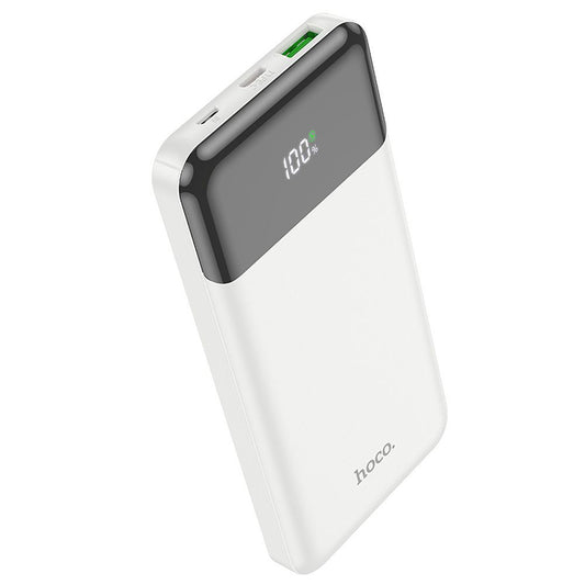 Zewnętrzna bateria HOCO J102, 10000mAh, 20W, QC + PD, 1 x USB-A - 1 x USB-C, Biała