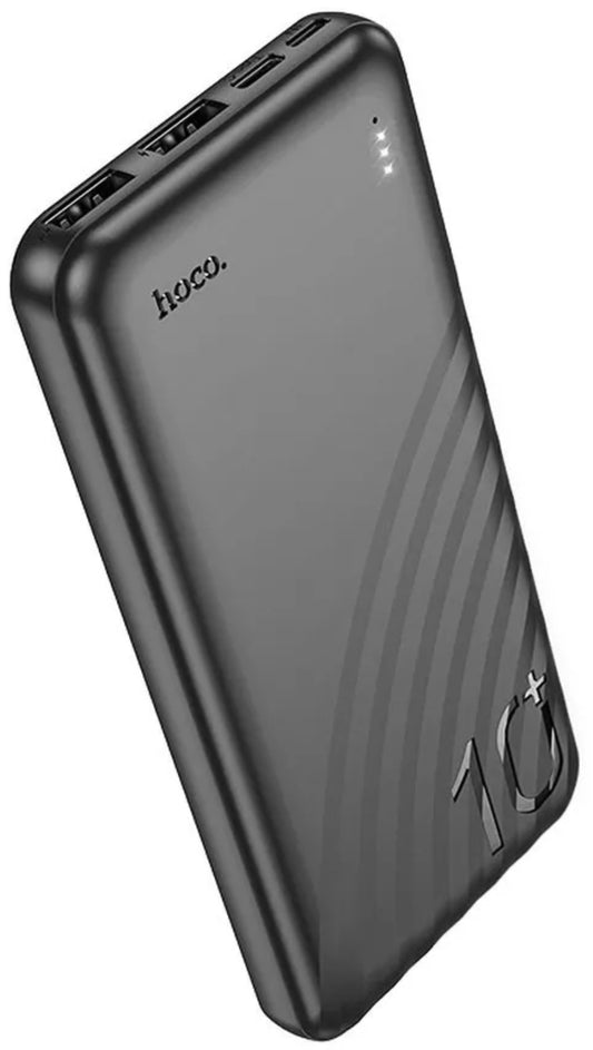 Zewnętrzna bateria HOCO J123, 10000mAh, 10W, 2 x USB-A, Czarna