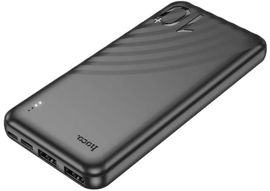 Zewnętrzna bateria HOCO J123, 10000mAh, 10W, 2 x USB-A, Czarna