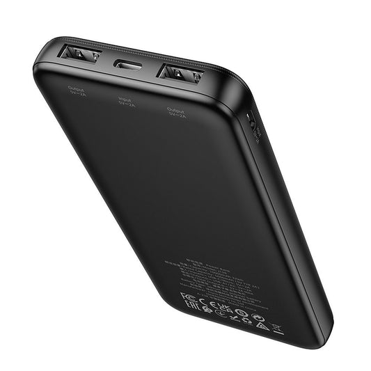 Powerbank HOCO J128, 10000mAh, 10W, 2 x USB-A, Czarny