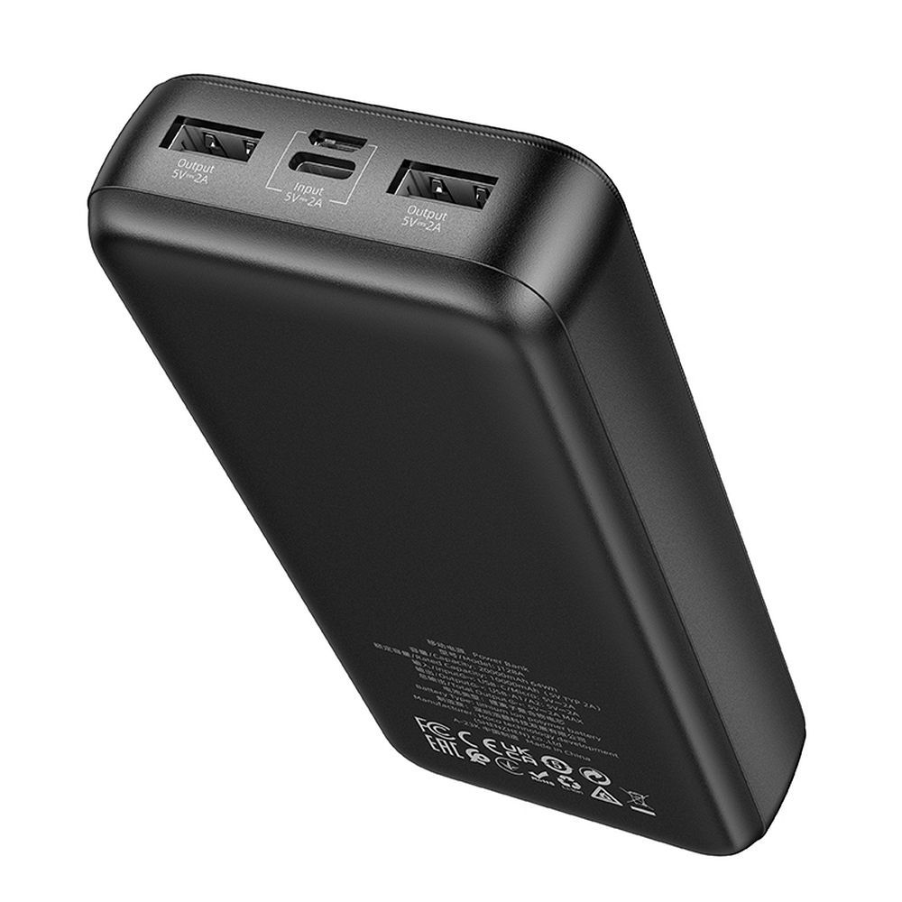 Powerbank HOCO J128A, 20000mAh, 10W, 2 x USB-A, Czarny, Ponownie zapakowany