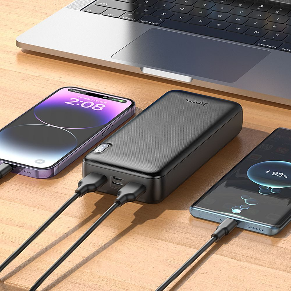 Powerbank HOCO J128A, 20000mAh, 10W, 2 x USB-A, Czarny, Ponownie zapakowany