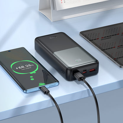 Powerbank HOCO J136A, 20000mAh, 22,5W, QC + PD, 1 x USB-C - 2 x USB-A, Czarny