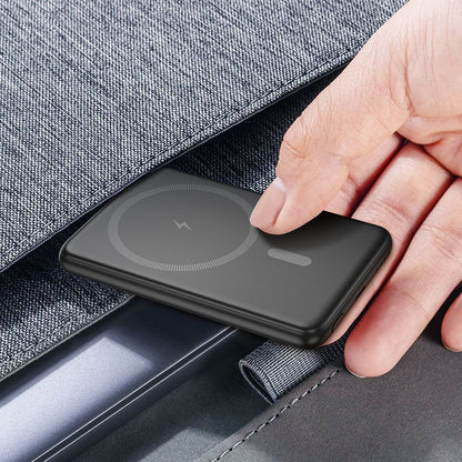 Powerbank HOCO Wireless J140A, 5000mAh, 20W, PD + QI, 1 x USB-C, Czarny