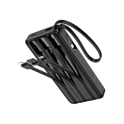 Powerbank HOCO J146, 10000mAh, 10W, 1 x Lightning - 1 x microUSB - 1 x USB-A - 1 x USB-C, Czarny
