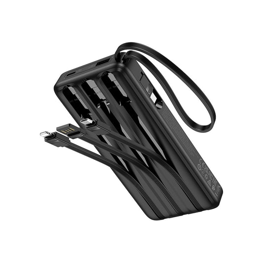 Powerbank HOCO J146, 10000mAh, 10W, 1 x Lightning - 1 x microUSB - 1 x USB-A - 1 x USB-C, Czarny