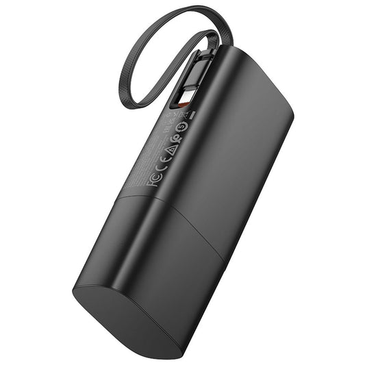 Powerbank HOCO J148 2 w 1, 5000 mAh, 20 W, PD, 2 × USB-C, czarny