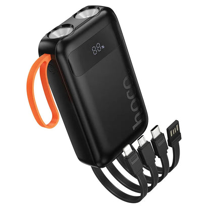 Zewnętrzna bateria HOCO J151, 10000mAh, 10W, 1 x Lightning - 1 x microUSB - 1 x USB-A - 1 x USB-C, Czarna