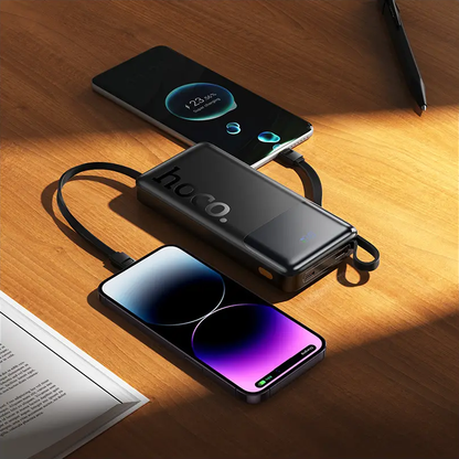 Powerbank HOCO J156 Founder, 10000mAh, 22.5W, QC + PD, 1 x Lightning - 1 x microUSB - 1 x USB-A - 2 x USB-C, Czarny