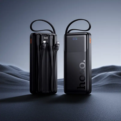 Powerbank HOCO J156 Founder, 10000mAh, 22.5W, QC + PD, 1 x Lightning - 1 x microUSB - 1 x USB-A - 2 x USB-C, Czarny