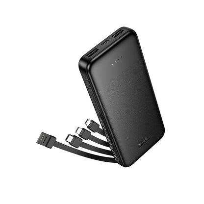 HOCO J163 External Battery, 10000mAh, 10W, 1 x Lightning - 1 x microUSB - 2 x USB-A - 1 x USB-C, Black