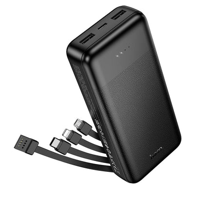 Powerbank HOCO J163A, 20000 mAh, 10 W, 1 × Lightning – 1 × microUSB – 1 × USB-C – 2 × USB-A, czarny