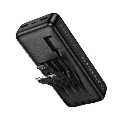 Powerbank HOCO J163A, 20000 mAh, 10 W, 1 × Lightning – 1 × microUSB – 1 × USB-C – 2 × USB-A, czarny