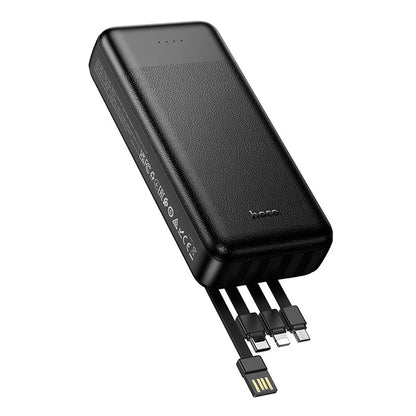 Powerbank HOCO J163A, 20000 mAh, 10 W, 1 × Lightning – 1 × microUSB – 1 × USB-C – 2 × USB-A, czarny