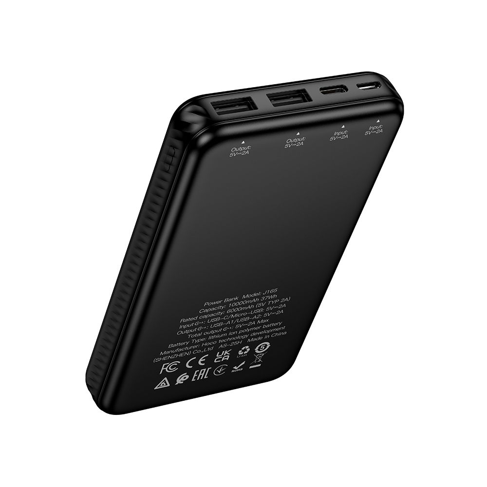 Powerbank HOCO J165A, 10000mAh, 10W, 2 x USB-A, Czarny