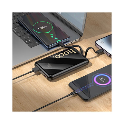 HOCO Q37 External Battery, 10000mAh, 22.5W, QC + PD, 1 x Lightning - 1 x USB-A - 2 x USB-C, Black