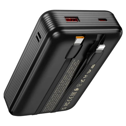 Powerbank HOCO Q37A, 20000mAh, 22,5W, QC + PD, 1 x Lightning - 1 x USB-A - 2 x USB-C, Czarny