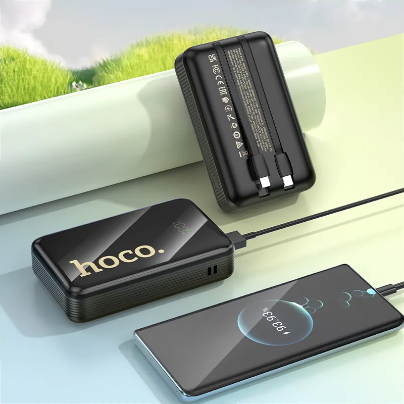 Powerbank HOCO Q37A, 20000mAh, 22,5W, QC + PD, 1 x Lightning - 1 x USB-A - 2 x USB-C, Czarny