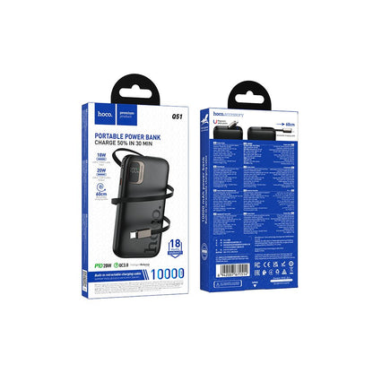Powerbank HOCO Q51, 10000mAh, 20W, PD, 2 x USB-C, Czarny