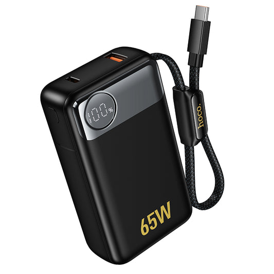 Powerbank HOCO Q53, 12000mAh, 65W, QC + PD, 1 x USB-A - 2 x USB-C, Czarny