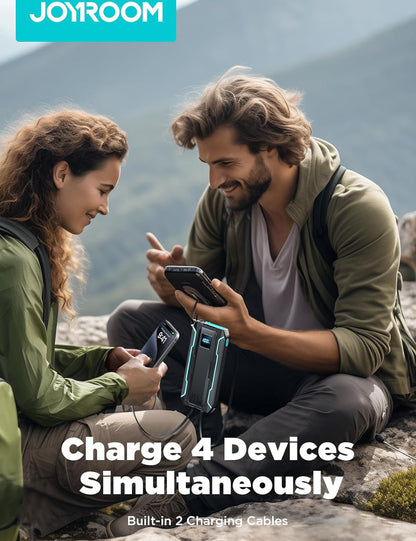 Zewnętrzna bateria Joyroom JR-L017, 10000mAh, 22.5W, QC + PD, 1 x Lightning - 1 x USB-A - 2 x USB-C, Czarna
