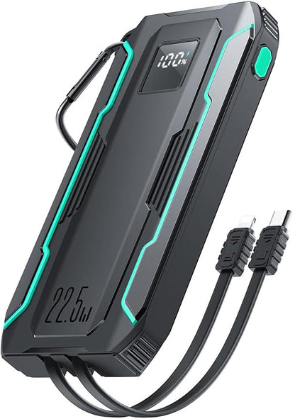 Zewnętrzna bateria Joyroom JR-L017, 10000mAh, 22.5W, QC + PD, 1 x Lightning - 1 x USB-A - 2 x USB-C, Czarna