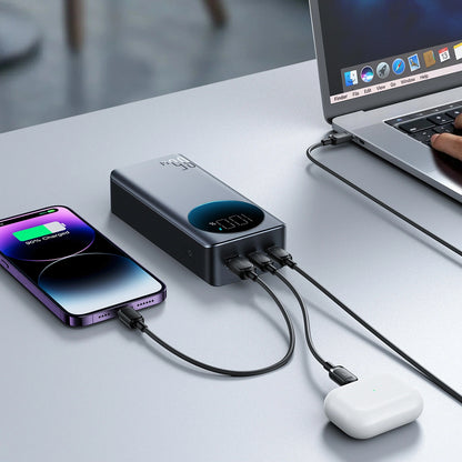 Powerbank Joyroom JR-PBF05 Pro, 30000mAh, 65W, QC + PD, 1 x USB-A - 2 x USB-C, Czarny