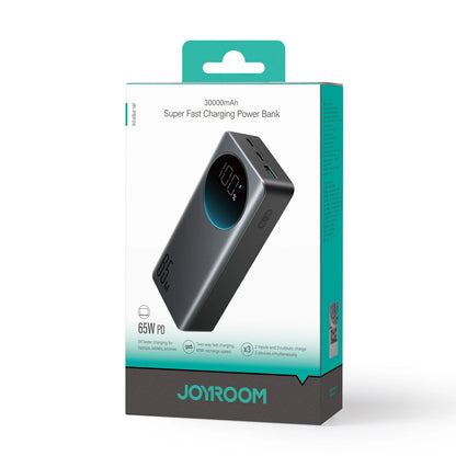 Powerbank Joyroom JR-PBF05 Pro, 30000mAh, 65W, QC + PD, 1 x USB-A - 2 x USB-C, Czarny