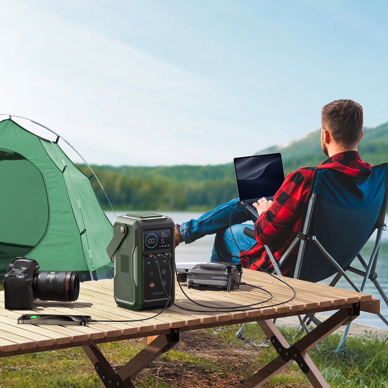 Powerbank Joyroom JR-PBF10, 75000mAh, 100W, QC + PD, 3 x USB-A - 3 x USB-C, Zielony