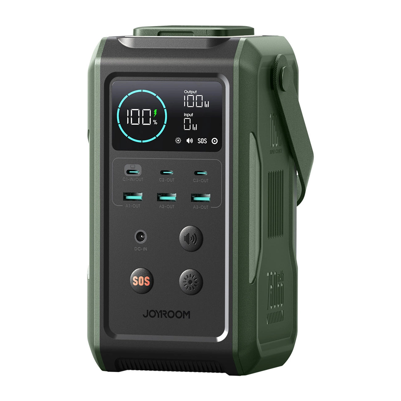 Powerbank Joyroom JR-PBF10, 75000mAh, 100W, QC + PD, 3 x USB-A - 3 x USB-C, Zielony