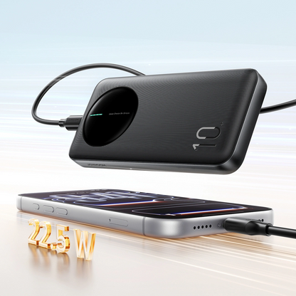 Joyroom JR-PBF12 Pro External Battery, 10000mAh, 22.5W, QC + PD, 1 x USB-C - 2 x USB-A, Black