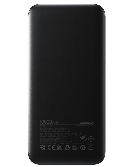 Powerbank Joyroom JR-PBF12 Pro, 10000mAh, 22.5W, QC + PD, 1 x USB-C - 2 x USB-A, Czarny