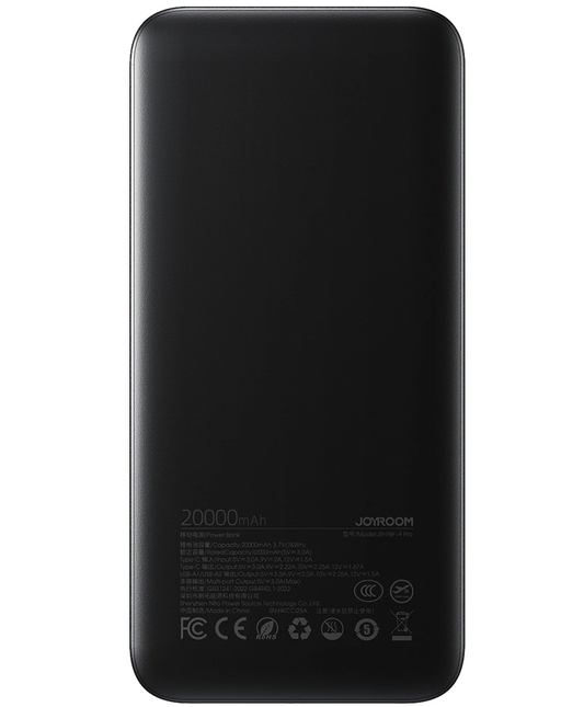 Zewnętrzna bateria Joyroom JR-PBF14 Pro, 20000mAh, 22.5W, QC + PD, 1 x USB-C - 2 x USB-A, Czarna