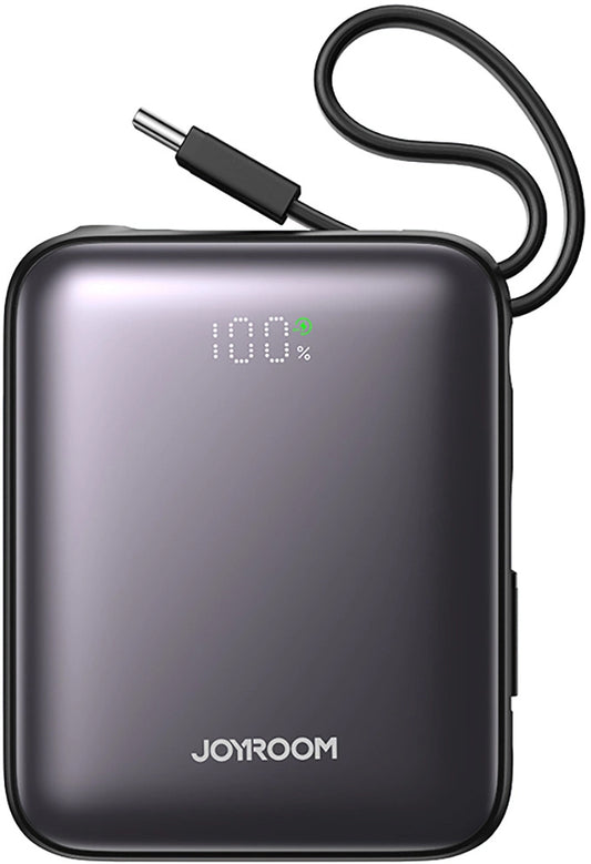 Zewnętrzna bateria Joyroom JR-PBF27, 10000mAh, 22.5W, QC + PD, 1 x Lightning - 2 x USB-C, Czarna