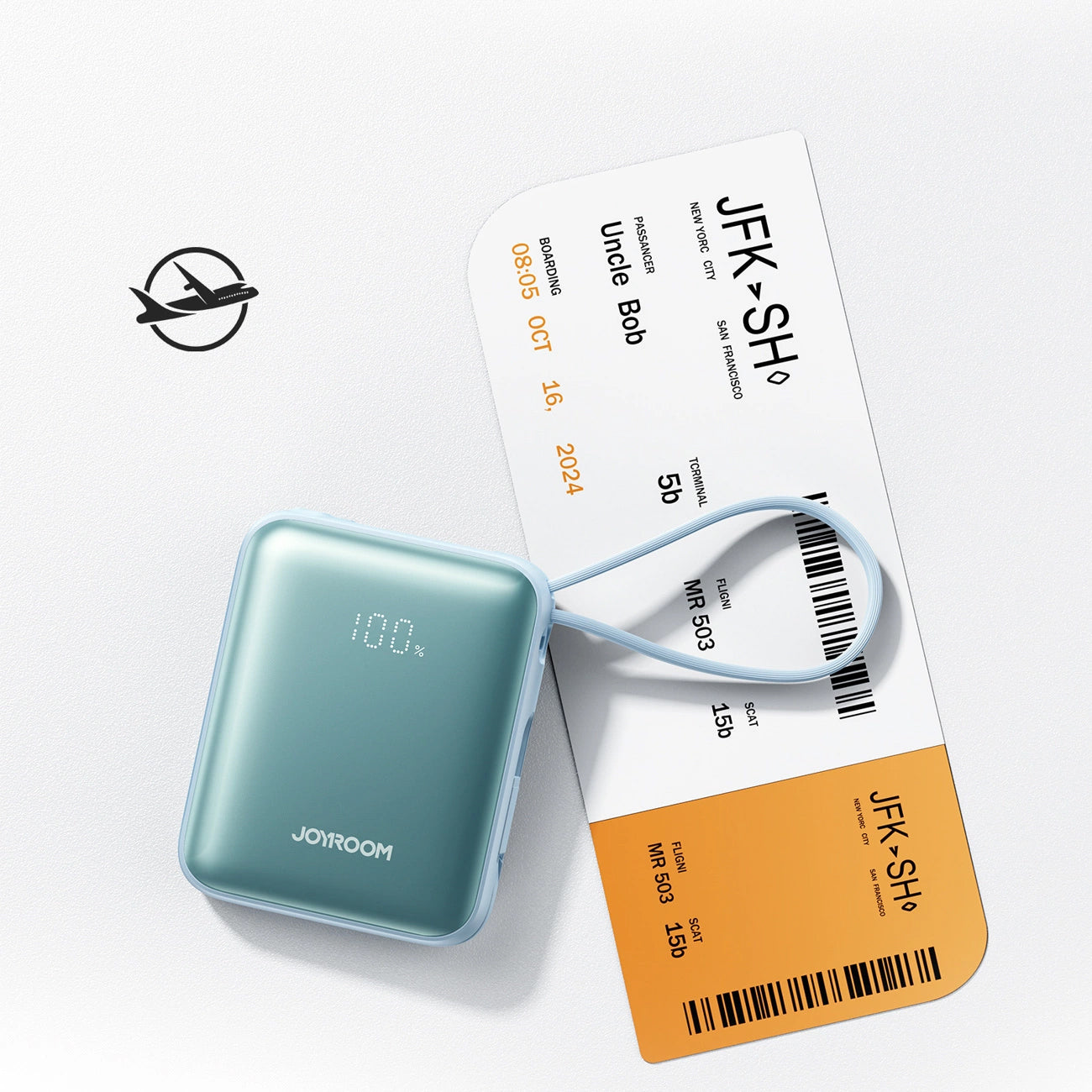 Zewnętrzna bateria Joyroom JR-PBF27, 10000mAh, 22.5W, PD, 1 x Lightning - 2 x USB-C, Niebieska