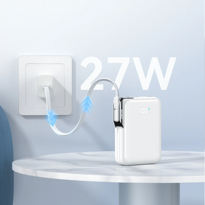 Joyroom JR-PBF27 Pro External Battery, 10000mAh, 30W, QC + PD, 1 x Lightning - 2 x USB-C, White