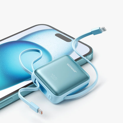 Zewnętrzna bateria Joyroom JR-PBF27, 10000mAh, 22.5W, PD, 1 x Lightning - 2 x USB-C, Niebieska