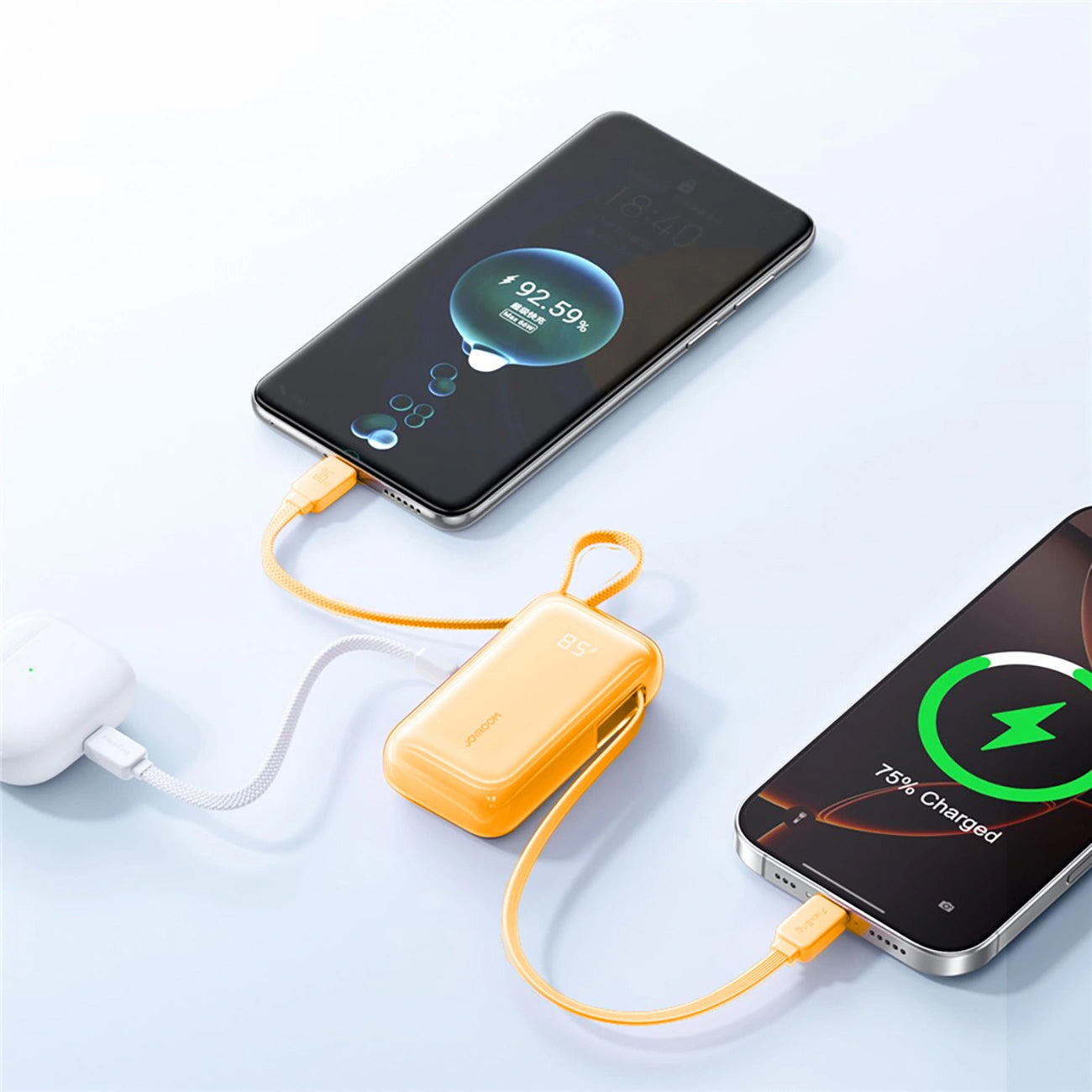 Joyroom JR-PR2 External Battery, 10000mAh, 35W, PD, 3 x USB-C, Orange