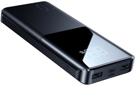 Zewnętrzna bateria Joyroom JR-QP191, 10000mAh, 22.5W, QC + PD, 1 x USB-C - 2 x USB-A, Czarna