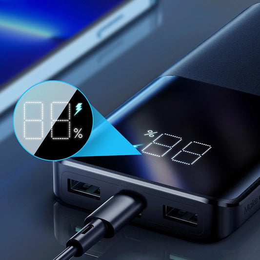 Zewnętrzna bateria Joyroom JR-QP191, 10000mAh, 22.5W, QC + PD, 1 x USB-C - 2 x USB-A, Czarna