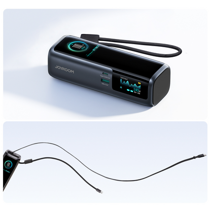 Powerbank Joyroom PODIX PR70, 25000 mAh, 240 W, QC + PD, 1 × USB-A – 3 × USB-C, czarny