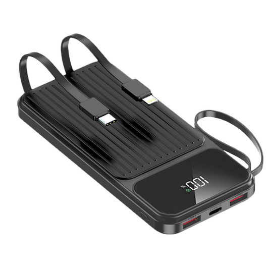 Zewnętrzna bateria MaXlife MXPB-06, 10000mAh, 22.5W, QC + PD, 1 x Lightning - 2 x USB-A - 2 x USB-C, Czarna