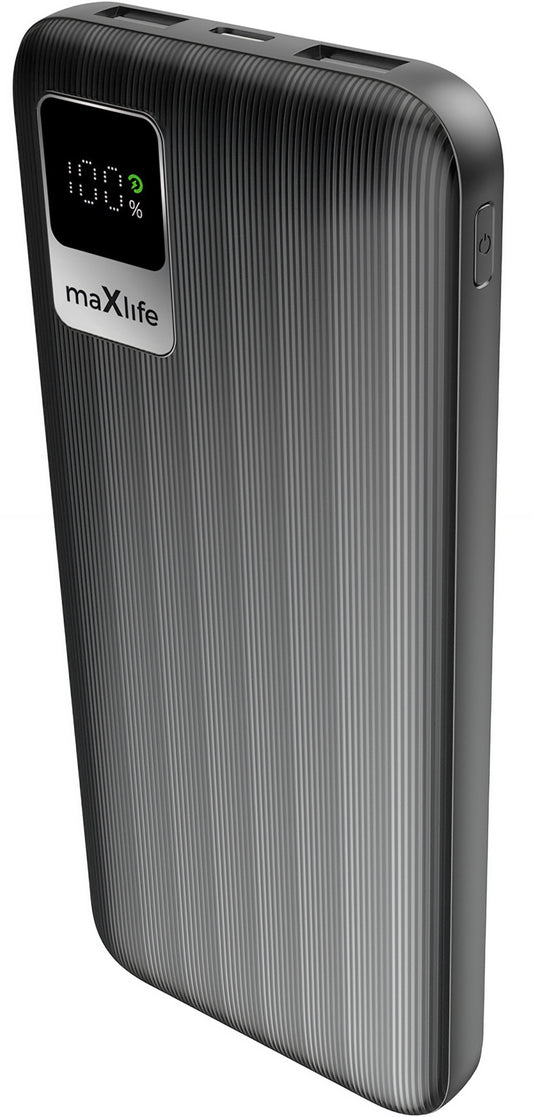 Zewnętrzna bateria MaXlife MXPB-07, 10000mAh, 10W, 2 x USB-A, Czarna