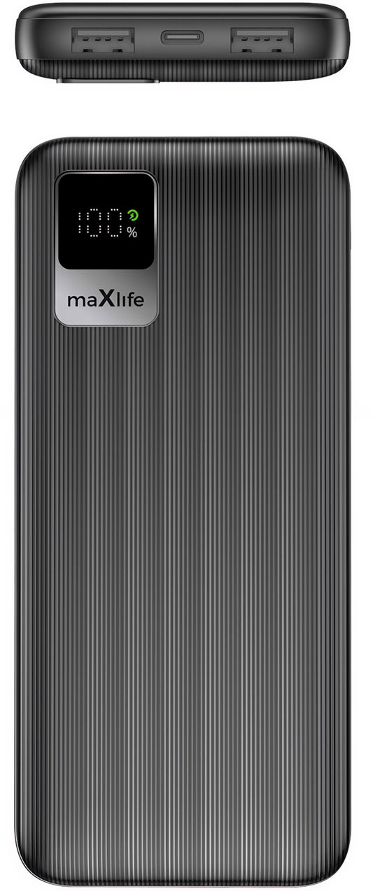 Zewnętrzna bateria MaXlife MXPB-07, 10000mAh, 10W, 2 x USB-A, Czarna
