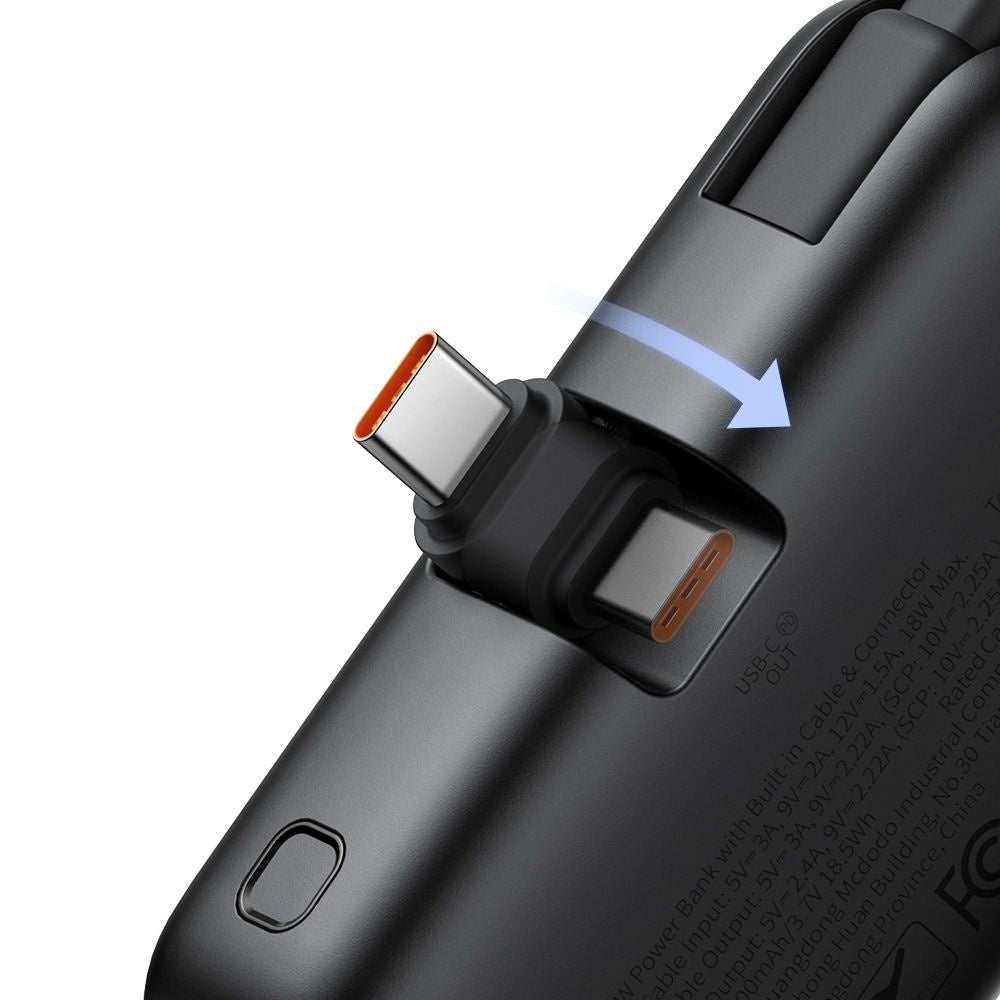 Zewnętrzna bateria McDodo MC-7760 Freekit, 5000mAh, 22.5W, PD, 3 x USB-C, Czarna