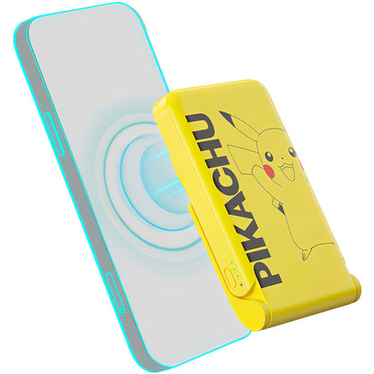 OTL Pokemon Pikatchu Wireless External Battery, 5000mAh, 20W, PD + FQI, 1 x QI - 1 x USB-C, Yellow PK1191