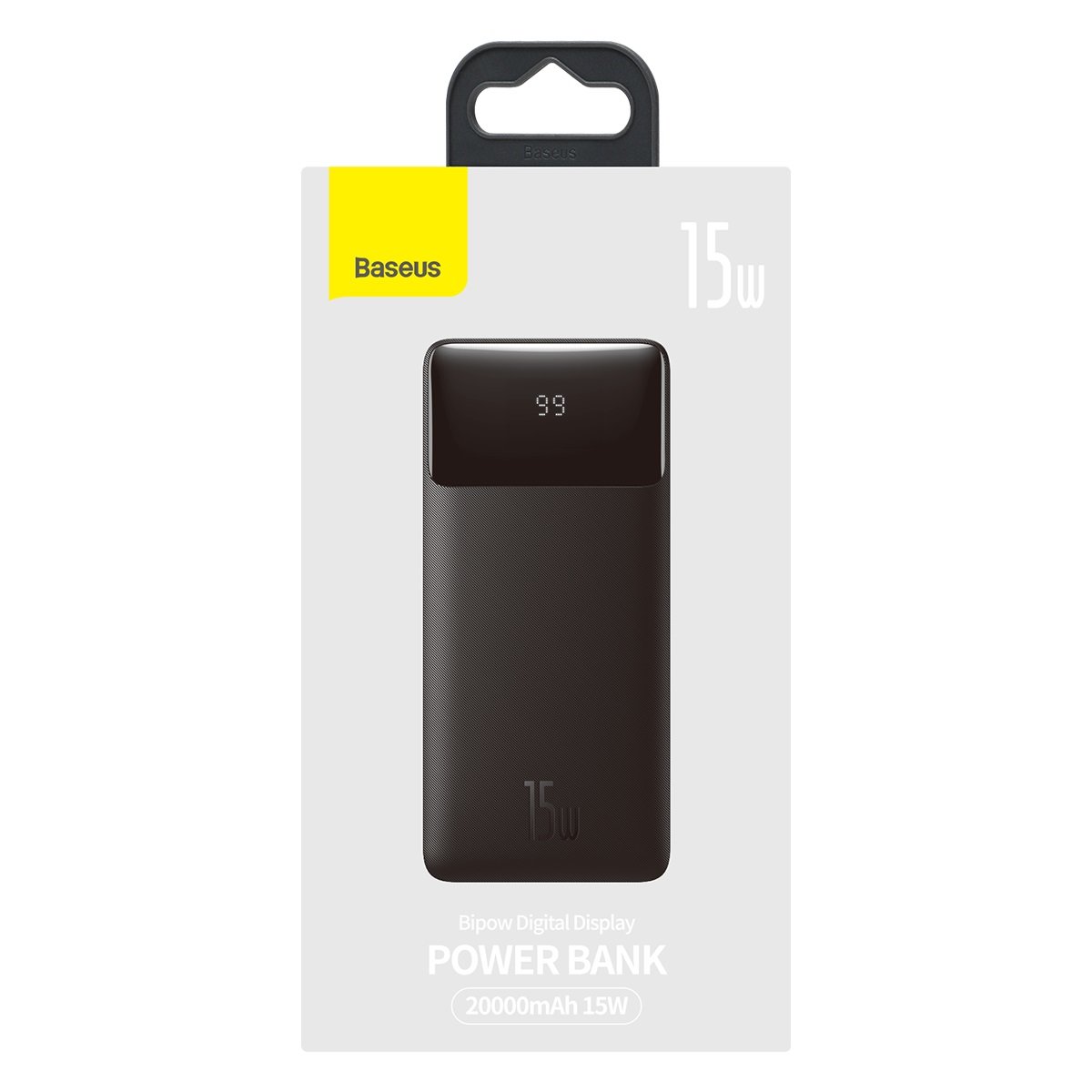 Bateria zewnętrzna Baseus Bipow, 20000 mAh, 15 W, 1 x USB-C - 2 x USB-A, czarna PPBD05010101 